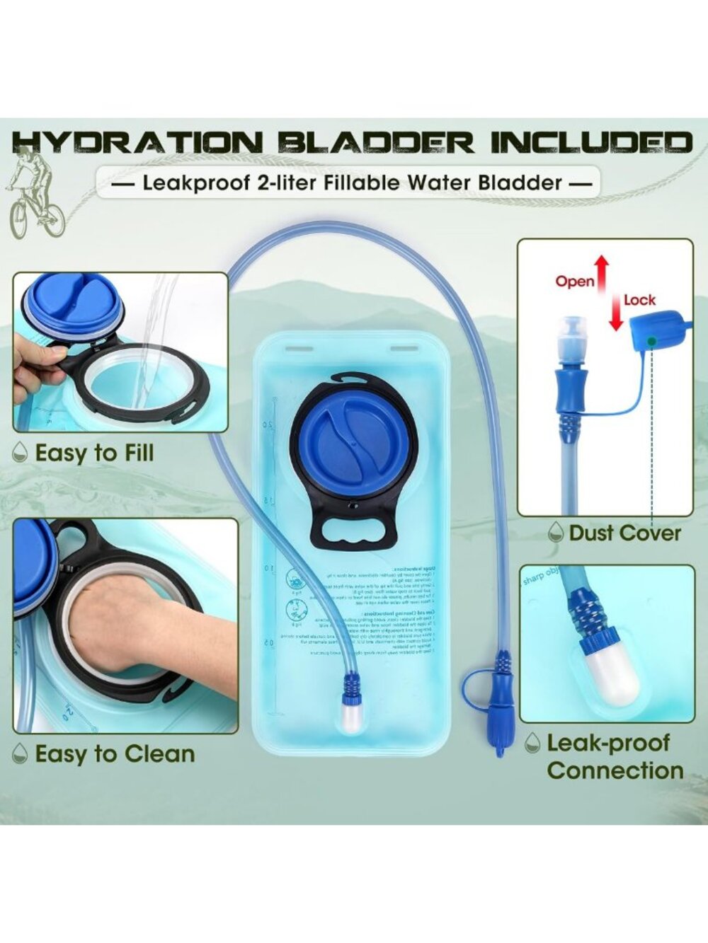 Lightweight 18L Hydration Backpack with Bladder for Hiking, Running & Cycling - Picture 3 of 9